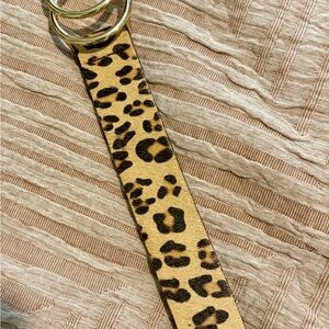 Leopard Print Belt with Gold Accents